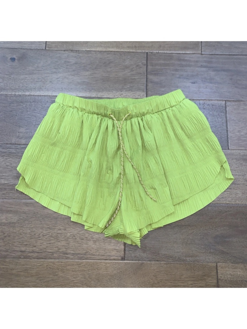 Free People Neon Lime Layered Athletic Shorts